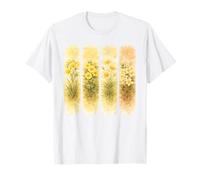 Arte Botánico Acuarela Flores Amarillas Vintage Camiseta