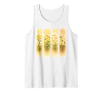 Arte Botánico Acuarela Flores Amarillas Vintage Camiseta sin Mangas