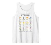 Arte botánico de flores silvestres de California con estilo vintage Camiseta sin Mangas