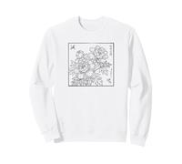 Arte botánico Floral de peonía Japonesa Tradicional Vintage Sudadera