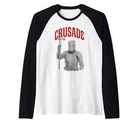 Arte Caballero Cruzada | Guerrero Medieval | Templario Camiseta Manga Raglan