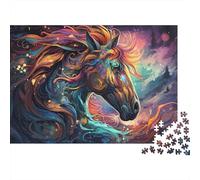 Arte Caballo Fantasía 1000 Piezas Rompecabezas Papel para Adultos Papel Grueso Ecológico Estimulación Mental Educación Decoración de Pared 38x26cm/1000pcs
