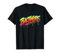 Arte Callejero Colorido de Baltimore Maryland Camiseta gráfica económica