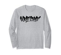 Arte Callejero con Grafiti de la Costa Oeste, Estilo a Mano, Recuerdo Estadounidense Manga Larga