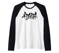 Arte Callejero de Atlanta Graffiti City, Estilo a Mano, Recuerdo de Georgia Camiseta Manga Raglan