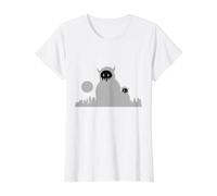 Arte Callejero de Skyline Monster Camiseta gráfica económica, Mujer, Blanco, XL