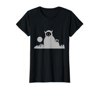 Arte Callejero de Skyline Monster Camiseta gráfica económica, Mujer, Negro, XL