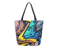 Arte Callejero Estilo Graffiti Cultura Moderna De La Juventud Imagen Elegante Bolso De Mano De Lona Bolso De Hombro Informal para Mujer Bolsa De Compras Reutilizable Grande