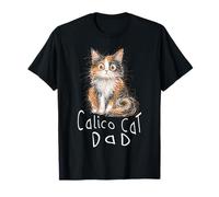 Arte caótico Dibujado a Mano con Calico Cat Dad Doodle Cats Lover Camiseta