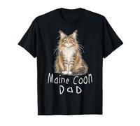 Arte caótico Dibujado a Mano con Dibujos caóticos de Maine Coon Cat Dad Doodle Cats Lover Camiseta