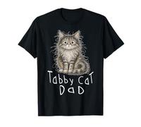 Arte caótico Dibujado a Mano Tabby Cat Dad Doodle Cats Lover Camiseta