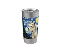 Arte caprichoso de alpaca estrellada noche de Van Gogh Vaso térmico de acero inoxidable de doble pared