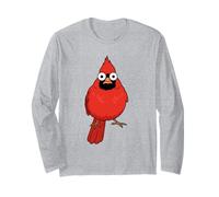 Arte Cardenal Rojo de pie Divertido Manga Larga