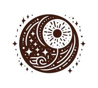 Arte celestial Yin Yang Calcomanías de tallado fino 41x50.6cm No daña la superficie de la pared Café