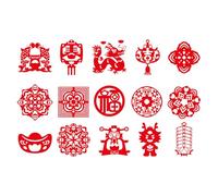 Arte Chino del Corte de Papel - Cortes de Papel Chino, Corte de Papel Tradicional Chino | Juguetes de Desarrollo de Aprendizaje Temprano, Recortes de Papel Hecho a Mano, Pegatinas para
