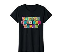 Arte Colorido con Cita Positiva más Fuerte Que la tormenta Camiseta gráfica económica, Mujer, Negro, L