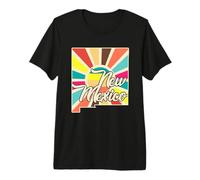 Arte Colorido de Orgullo de Nuevo México con Sol Radiante Camiseta Premium