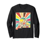 Arte Colorido de Orgullo de Nuevo México con Sol Radiante Manga Larga