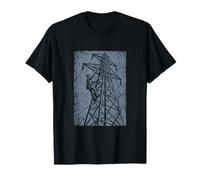 Arte Comercial Grabado en linóleo Power Lineman Tower Climb Camiseta