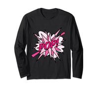 Arte cómico Pop Rosa Moderno Divertido diseño Retro Manga Larga