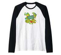 Arte cómico Retro de TMNT Heroes Half Shell Turtle Power Pose Camiseta Manga Raglan