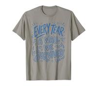 Arte con Cita de Garabato Azul Every Tear A Wall We Survived Camiseta