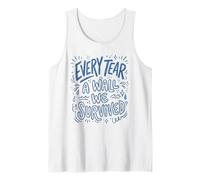 Arte con Cita de Garabato Azul Every Tear A Wall We Survived Camiseta sin Mangas