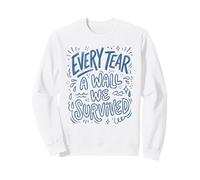 Arte con Cita de Garabato Azul Every Tear A Wall We Survived Sudadera