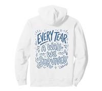 Arte con Cita de Garabato Azul Every Tear A Wall We Survived Sudadera con Capucha