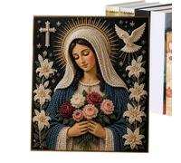 Arte Con Cuentas Para Adultos - Pintura Çon Perlas De Árte Religioso Católico Ďe 20x20x3cm | Obra Đe Àrte Espiritual Estética B́ead Ṕara Decoración Del Hogar Ŕeligioso | Ďecoración D́e Pared P̀ara Sa
