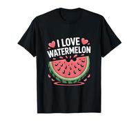Arte con diseño de «Me encanta la sandía» en forma de corazón Camiseta