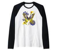 Arte con Estampado Bohemio, Mariposa, orquídea, Calla, Floral y Leopardo Camiseta Manga Raglan