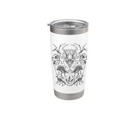 Arte con fósiles de esqueletos de dinosaurios Vaso térmico de acero inoxidable de doble pared