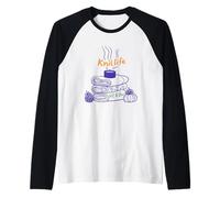 Arte con Hilo Suave y Lento de Knit Life Camiseta Manga Raglan