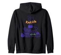 Arte con Hilo Suave y Lento de Knit Life Sudadera con Capucha