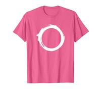 Arte con Pincel Circular Zen Enso Camiseta, Hombre, Rosa Jaspeado, XL