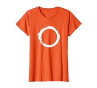 Arte con Pincel Circular Zen Enso Camiseta, Mujer, Naranja, 3XL