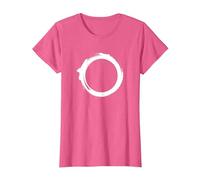 Arte con Pincel Circular Zen Enso Camiseta, Mujer, Rosa Jaspeado, M