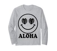 Arte con Plantas Hawaianas Happy Face Monstera Leaf Aloha Manga Larga