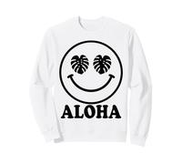 Arte con Plantas Hawaianas Happy Face Monstera Leaf Aloha Sudadera