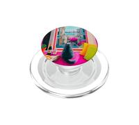 Arte con Ventana para Gatos de San Francisco con Vista a la Ciudad PopSockets PopGrip para MagSafe