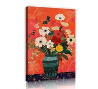 Arte contemporáneo grabados abstractos en lienzo estética floral arte mural naturaleza muerta de flores y jarrones coloridos decoración del hogar pósters de pared del salón marco interior 30x42cm