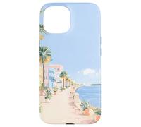 Arte costero Pastel del Paseo SC Battery Promenade, A Charleston Carcasa para iPhone 15