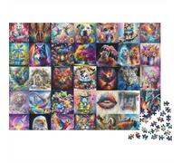 Arte Creativo Puzzle de 1000 Piezas Papel para Adultos Collage Juego de Puzzle 1000 Piezas Relajante Decoración Regalo 52x38cm/1000pcs