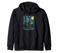 Arte críptido de Bigfoot Starry Forest Night, Divertido Regalo Sudadera con Capucha