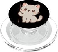 Arte Curioso de Gato Kawaii. Diseño Minimalista de Mascotas. PopSockets PopGrip para MagSafe
