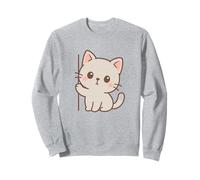 Arte Curioso de Gato Kawaii. Diseño Minimalista de Mascotas. Sudadera