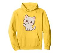 Arte Curioso de Gato Kawaii. Diseño Minimalista de Mascotas. Sudadera con Capucha