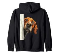 Arte Curioso de Perro de Sabueso Que mira Sudadera con Capucha