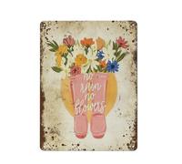 Arte de 12x16 pulgadas "Sin lluvia no hay flores", Arte de botas de lluvia